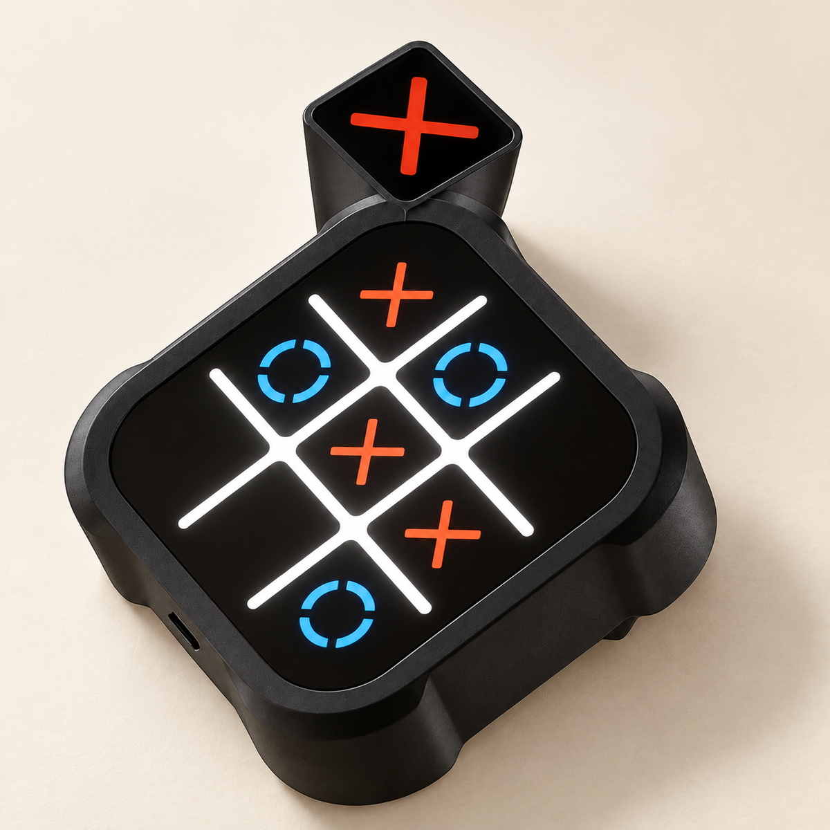 Black electronic tic-tac-toe game detail
