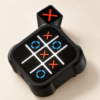 Black electronic tic-tac-toe game detail